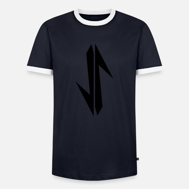 zeichen - Männer Kontrast-T-Shirt - Navy/Weiß 