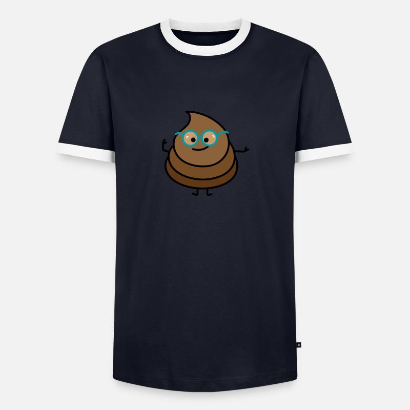 Merde malin (b) - T-shirt contrasté Homme - marine/blanc