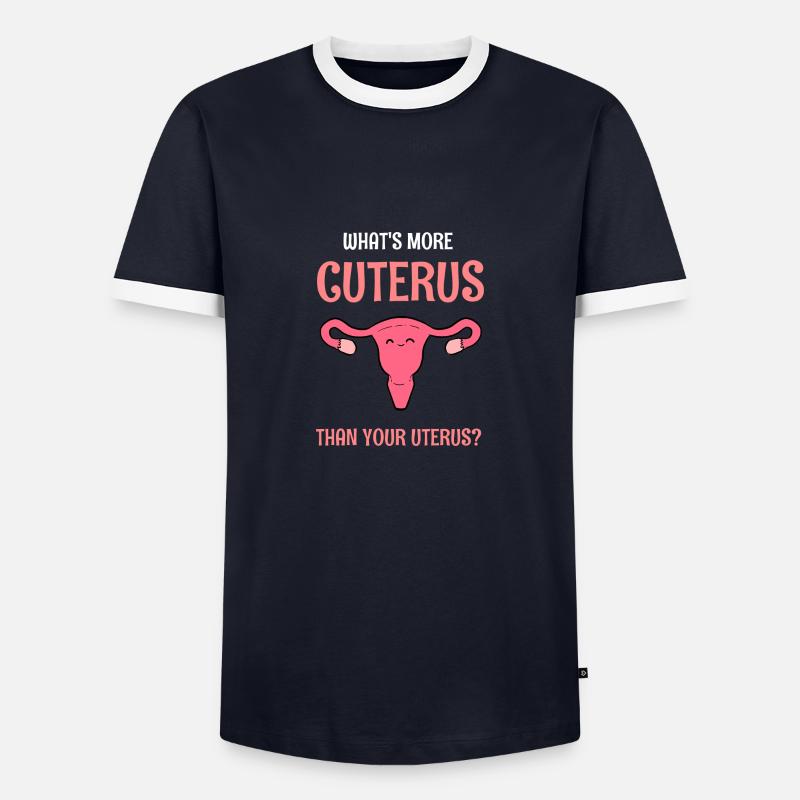 Cuterus Obgyn oder Hebamme Geschenk - Männer Kontrast-T-Shirt - Navy/Weiß 
