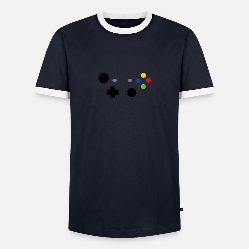 Controller - Men's Ringer Shirt - navy/white 
