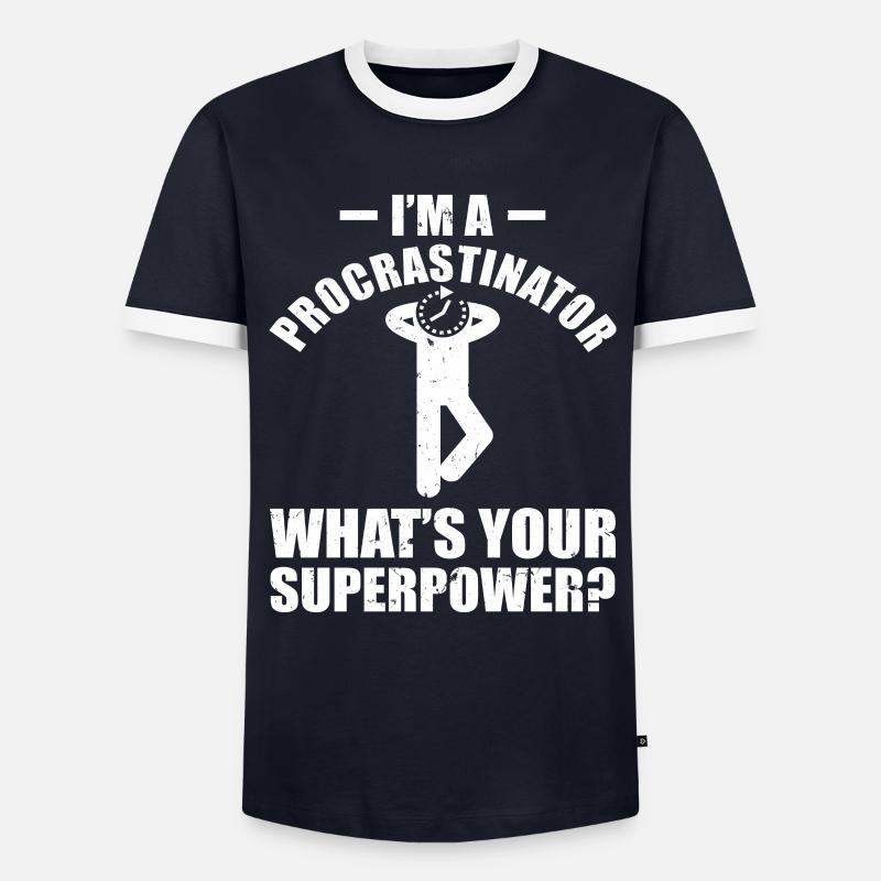 Prokrastination Aufschieben Aufschieber Student - Männer Kontrast-T-Shirt - Navy/Weiß 