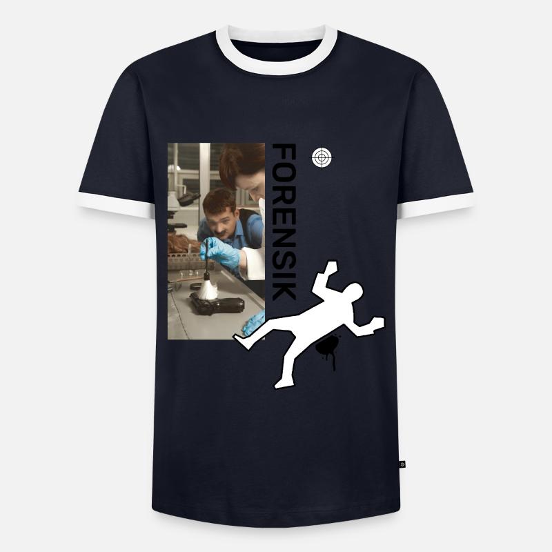 Spurensicherung - Kripo Polizei Kriminaltechnik - Männer Kontrast-T-Shirt - Navy/Weiß 