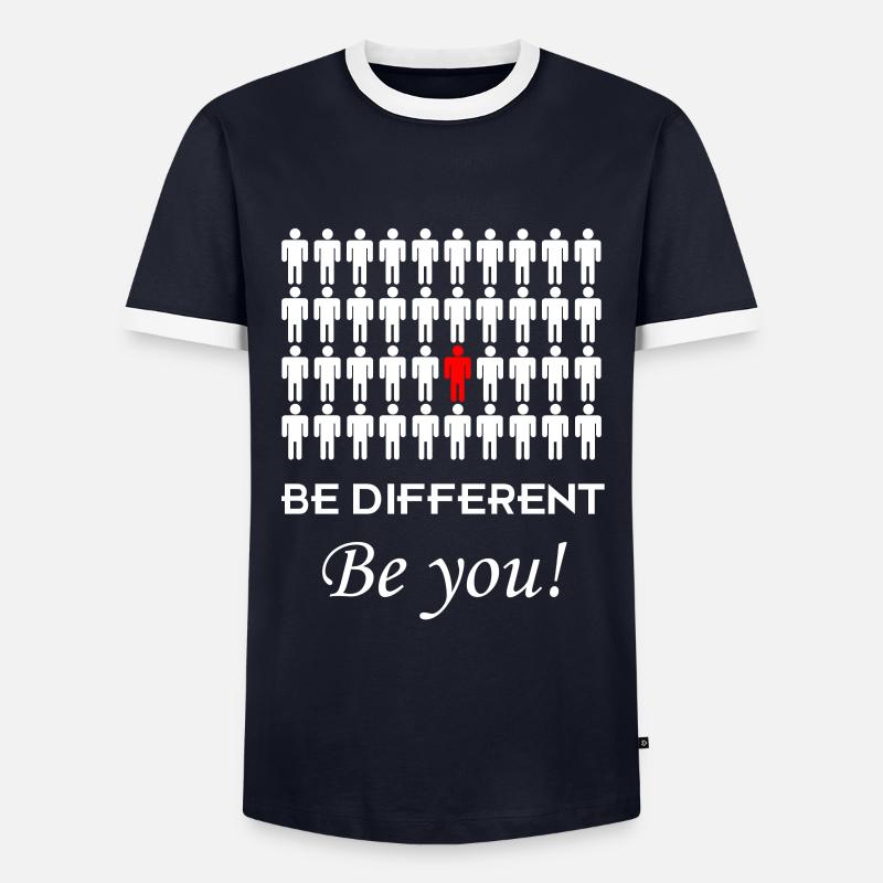 Sei anders - Sei Du - Männer Kontrast-T-Shirt - Navy/Weiß 