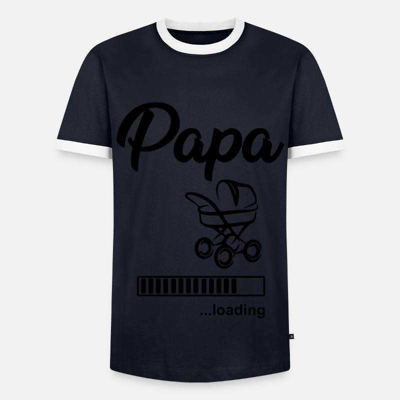 Papa loading 3- werdender Papa - Männer Kontrast-T-Shirt - Navy/Weiß 