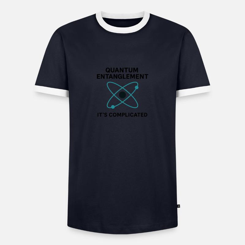 Quantum Entanglement – It’s Complicated - Männer Kontrast-T-Shirt - Navy/Weiß