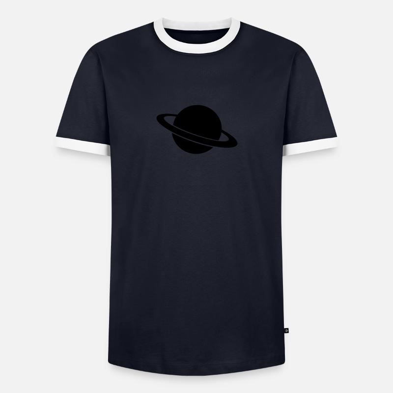 planet - Men's Ringer Shirt - navy/white 