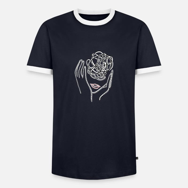 Verwechslung - Männer Kontrast-T-Shirt - Navy/Weiß 