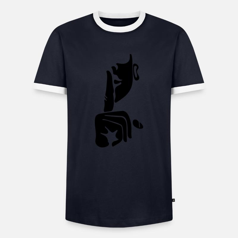 Hush - Men's Ringer Shirt - navy/white 