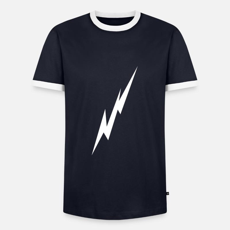 Blitz - Männer Kontrast-T-Shirt - Navy/Weiß 
