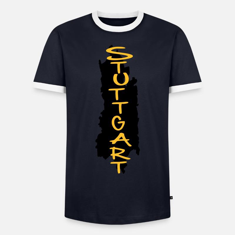 Stuttgart - T-shirt contrasté Homme - marine/blanc