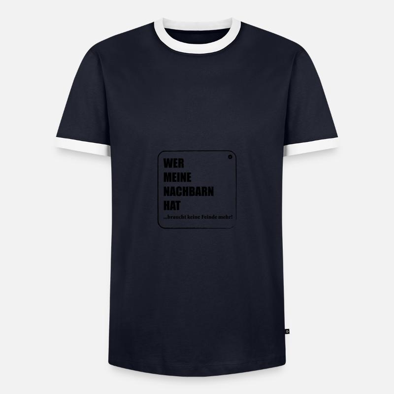 Nachbar Feinde - Männer Kontrast-T-Shirt - Navy/Weiß