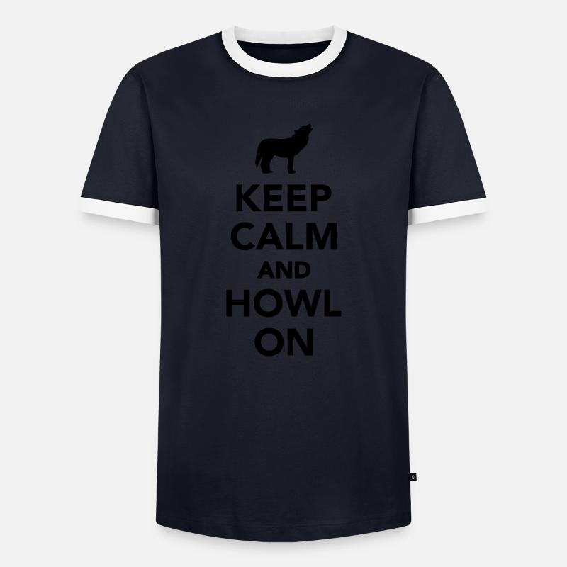 Wolf - Men's Ringer Shirt - navy/white
