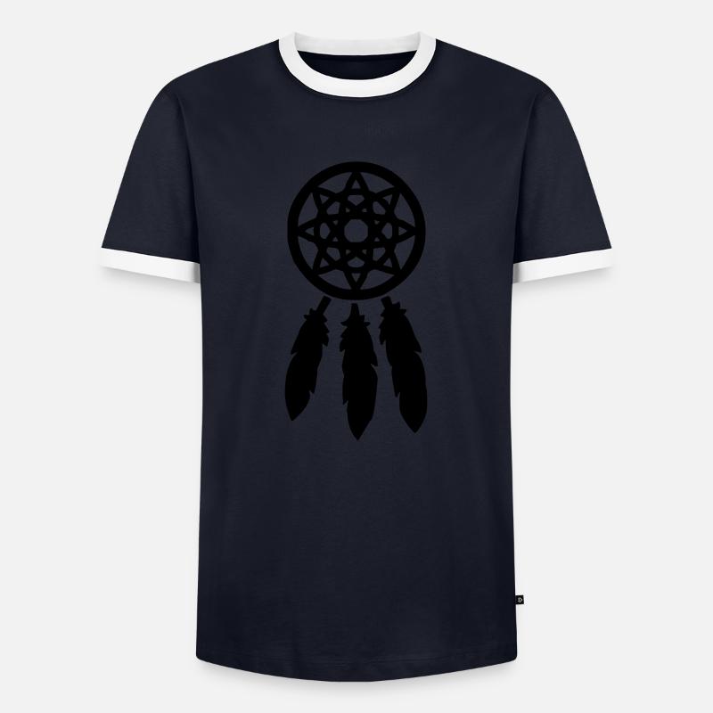 traumfaenger - Männer Kontrast-T-Shirt - Navy/Weiß 