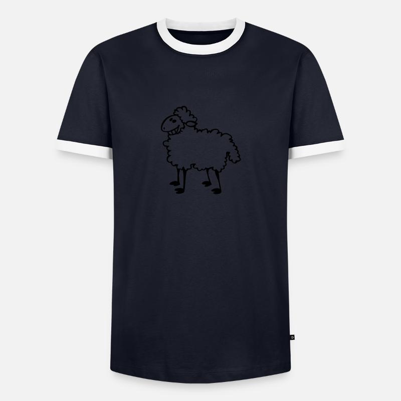 Sheep - Men's Ringer Shirt - navy/white 