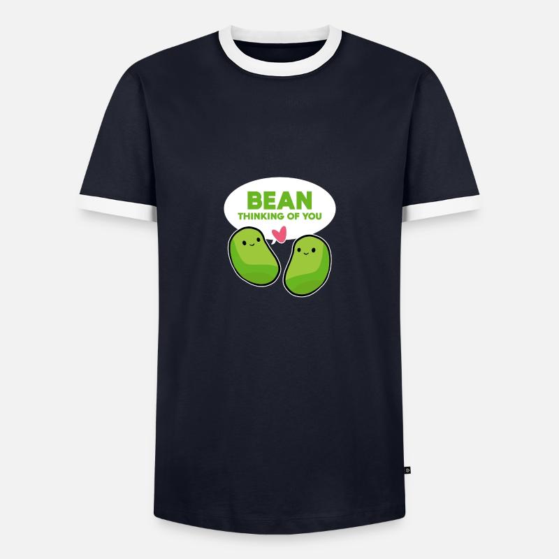 BEAN Think Vegetable Lovers Gift - Men's Ringer Shirt - navy/white