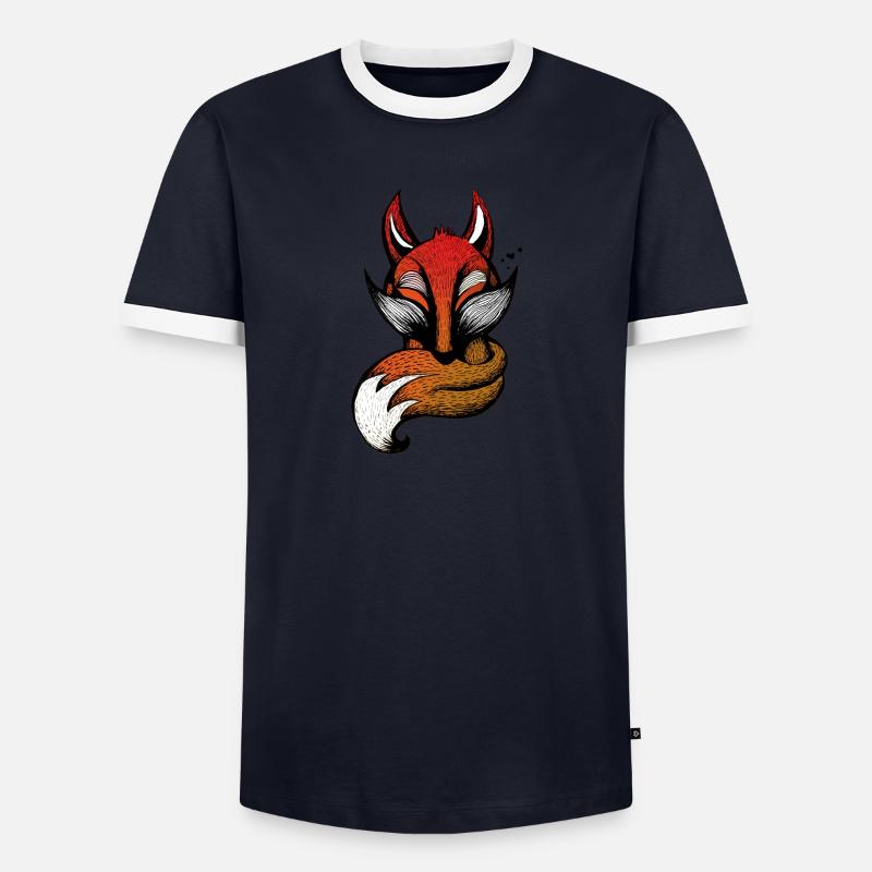 Fox - Men's Ringer Shirt - navy/white 