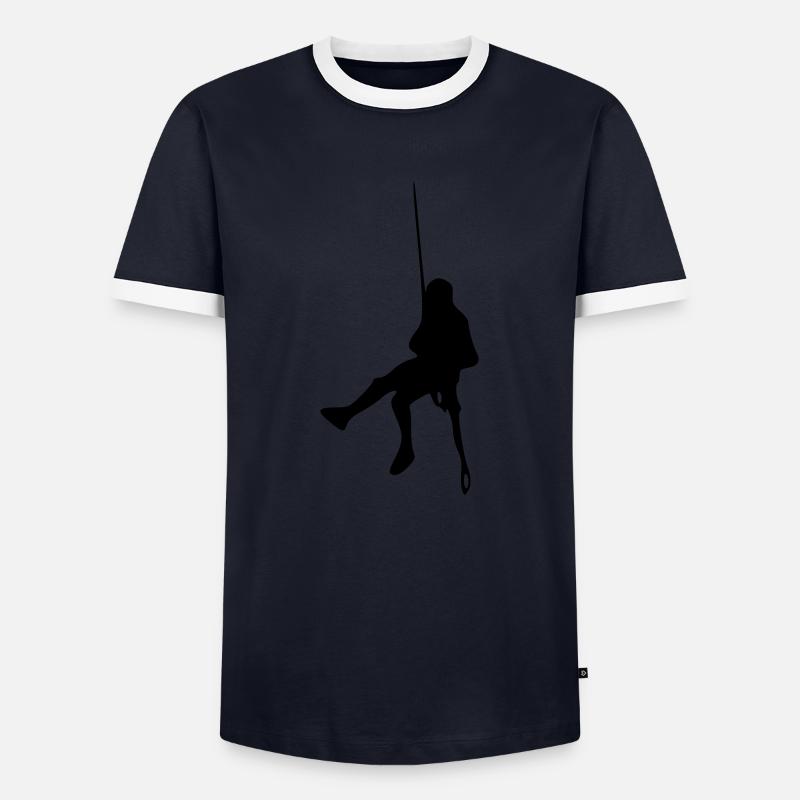 klettern_6_1f_ - Männer Kontrast-T-Shirt - Navy/Weiß 