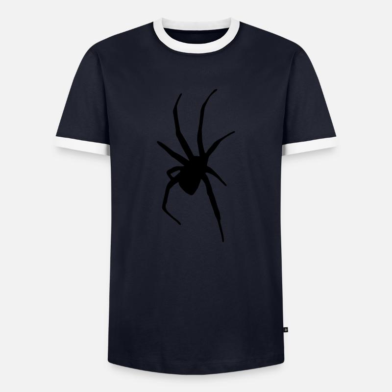 Spinne - Männer Kontrast-T-Shirt - Navy/Weiß 