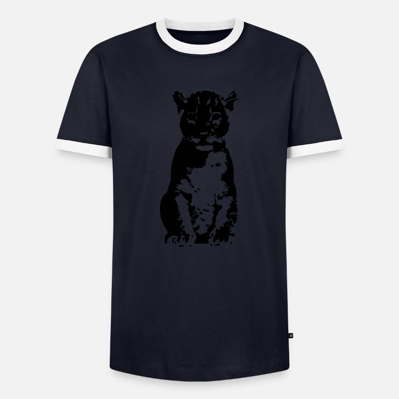 löwe - Männer Kontrast-T-Shirt - Navy/Weiß