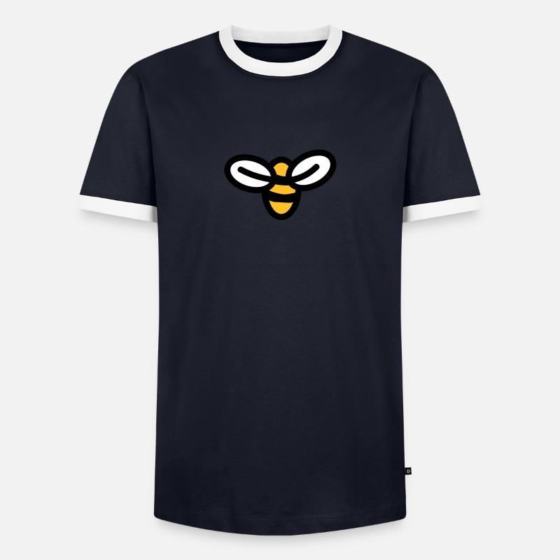 Bee - Men's Ringer Shirt - navy/white 