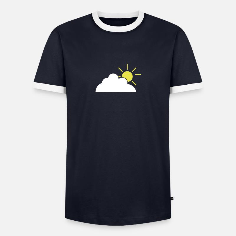 Lightly clouded - Männer Kontrast-T-Shirt - Navy/Weiß 