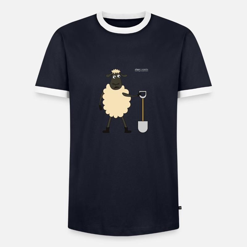 Schaf eppis - Männer Kontrast-T-Shirt - Navy/Weiß 