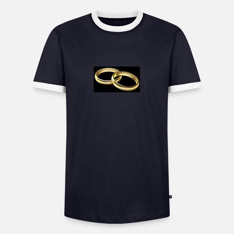 wedding rings - Men's Ringer Shirt - navy/white 
