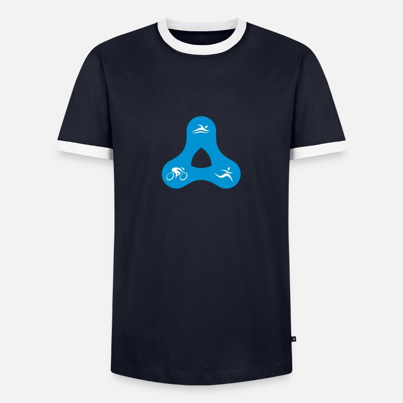 TRI triangle - Men's Ringer Shirt - navy/white 