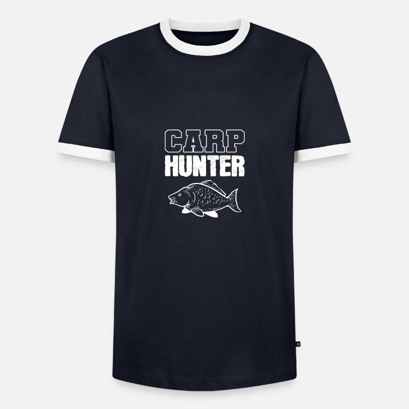 Karpfenjäger Hobbyist Geschenk - Männer Kontrast-T-Shirt - Navy/Weiß 