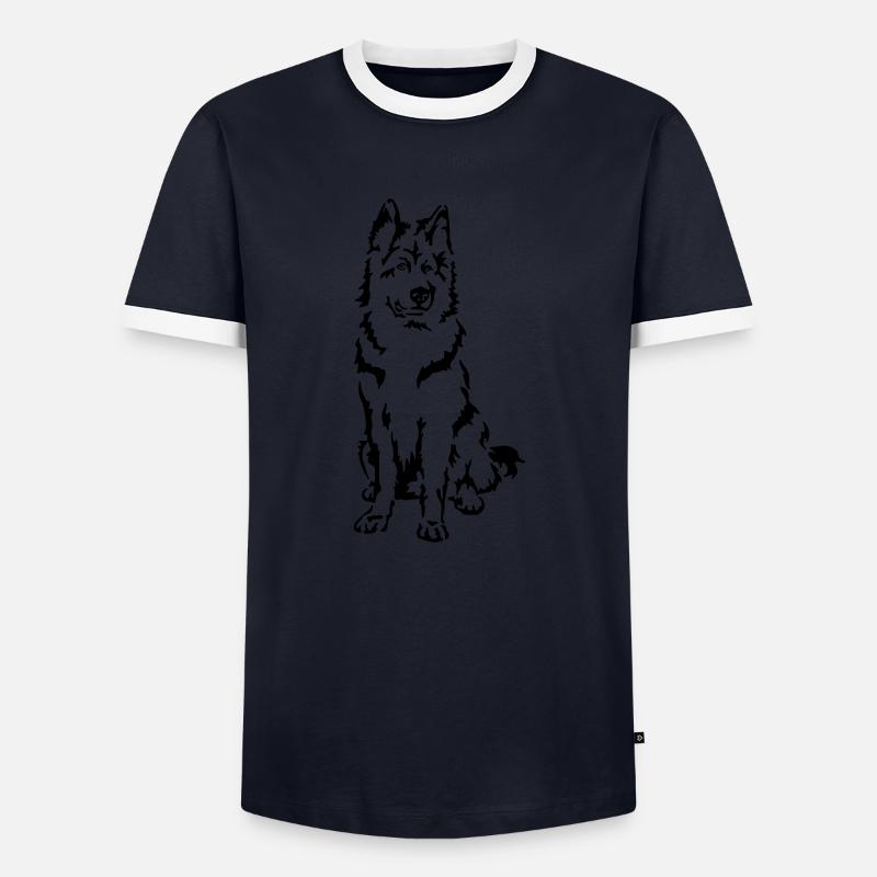Schäferhund Altdeutscher - Männer Kontrast-T-Shirt - Navy/Weiß 