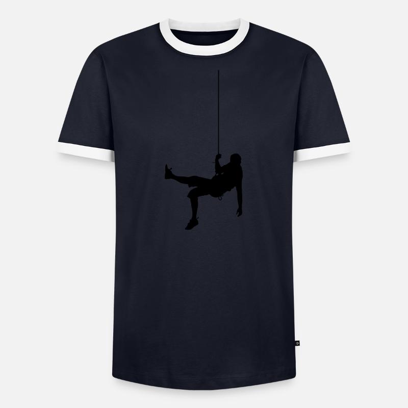 Am Seil - Männer Kontrast-T-Shirt - Navy/Weiß 