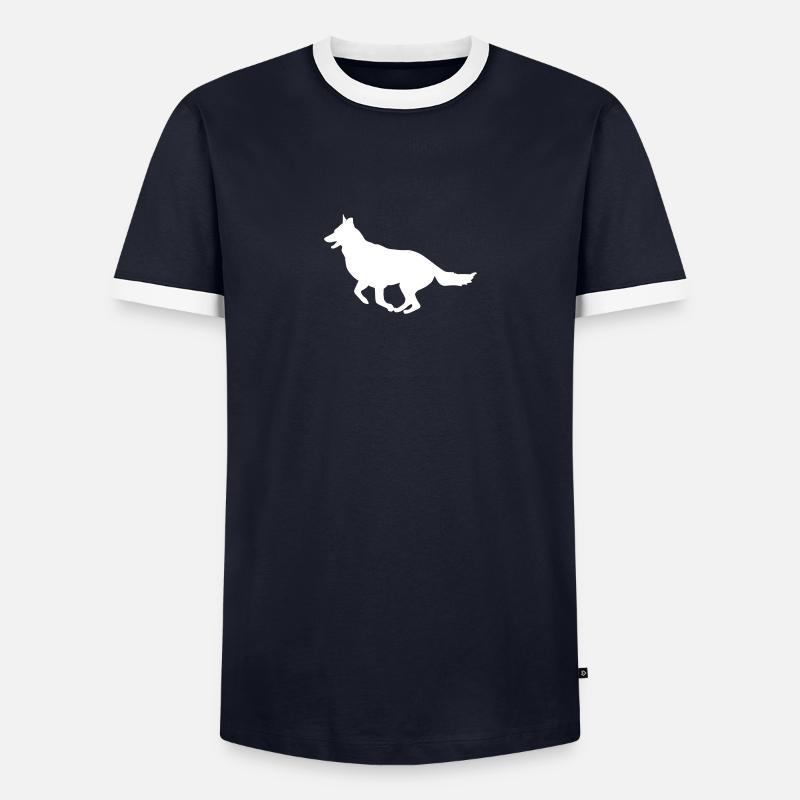 Schäferhund_cb - Männer Kontrast-T-Shirt - Navy/Weiß 