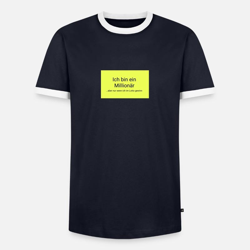 Millionär - Männer Kontrast-T-Shirt - Navy/Weiß 