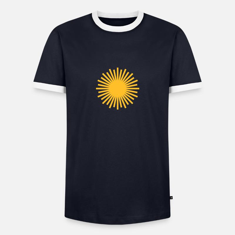 Sonne - Männer Kontrast-T-Shirt - Navy/Weiß 