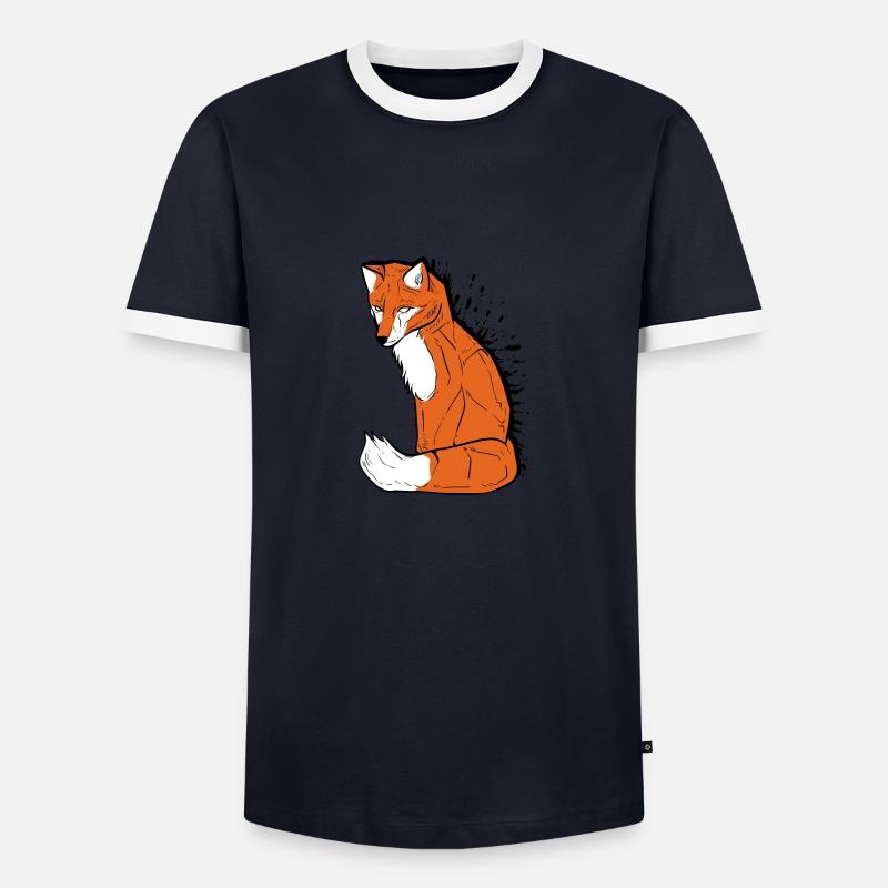 Fuchsfuchs Painter Gift - Men's Ringer Shirt - navy/white