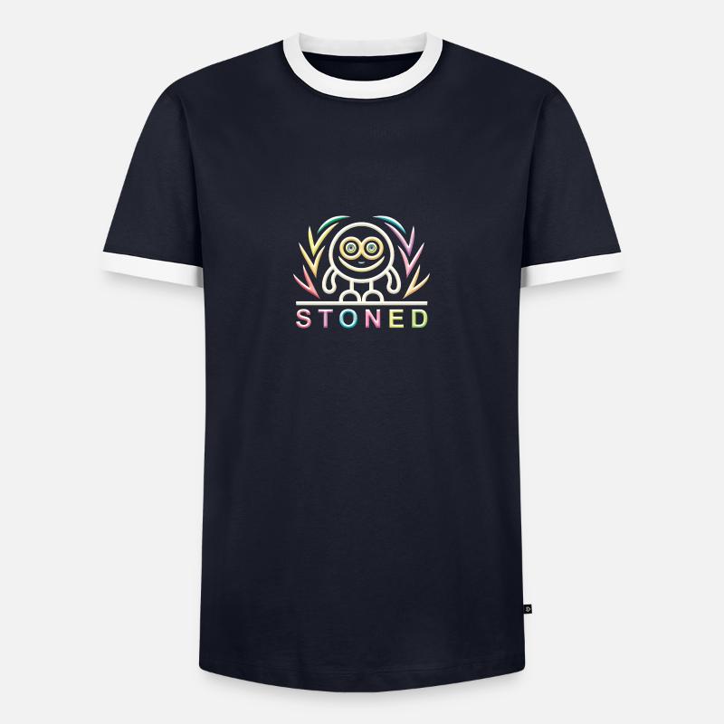 Soft Stoned - Männer Kontrast-T-Shirt - Navy/Weiß 