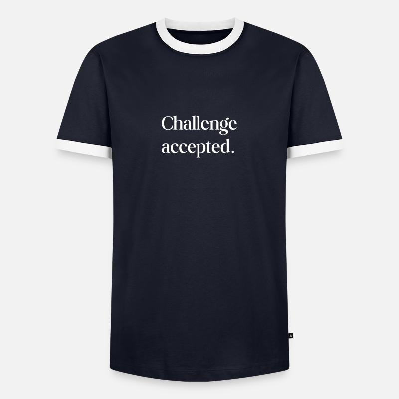 Challenge accepted - Men's Ringer Shirt - navy/white 