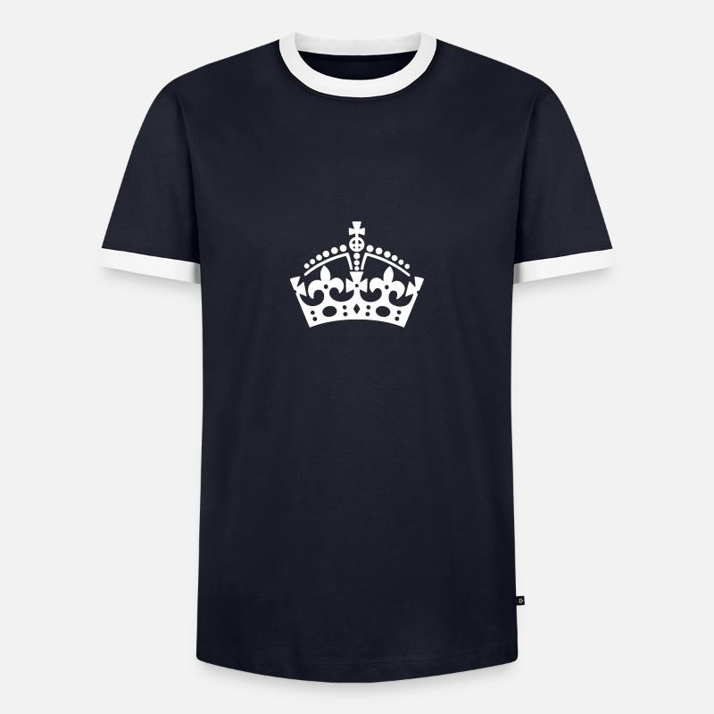 Keep Calm Krone / crown - Männer Kontrast-T-Shirt - Navy/Weiß