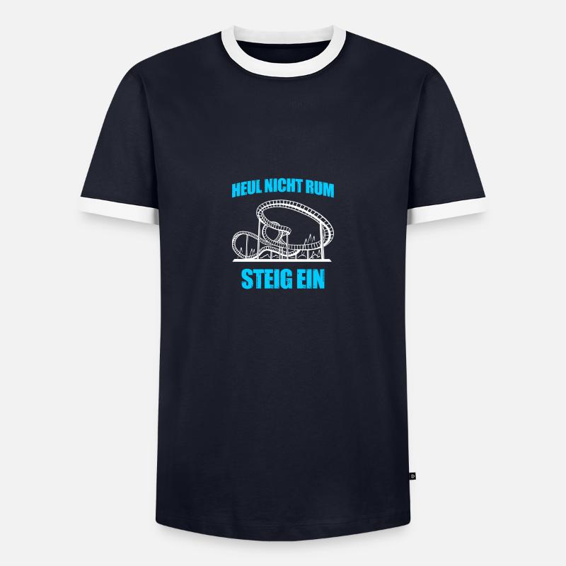 Steig ein Freizeitpark Rollercoaster Achterbahn - Männer Kontrast-T-Shirt - Navy/Weiß 
