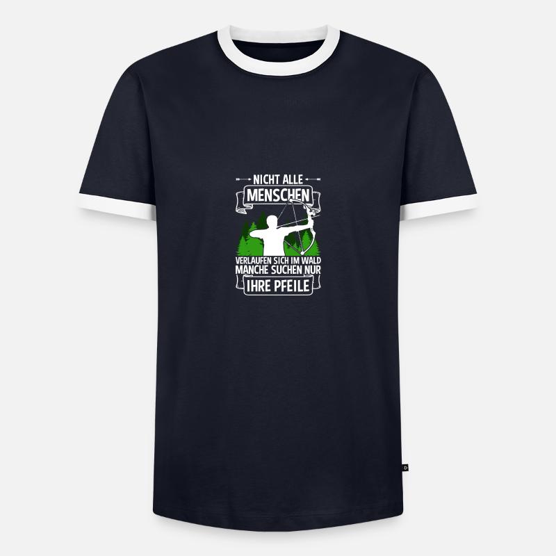 Pfeile Bogen Bogenschießen Bogenschütze - Männer Kontrast-T-Shirt - Navy/Weiß 