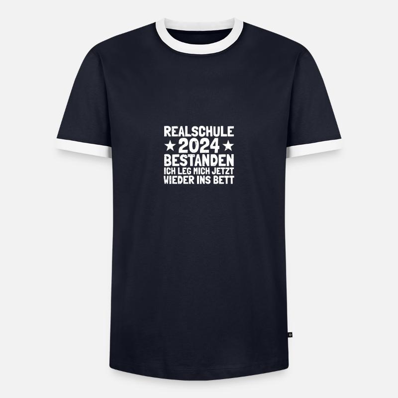 Realschule 2024 passed Realschullabschluss - Men's Ringer Shirt - navy/white 