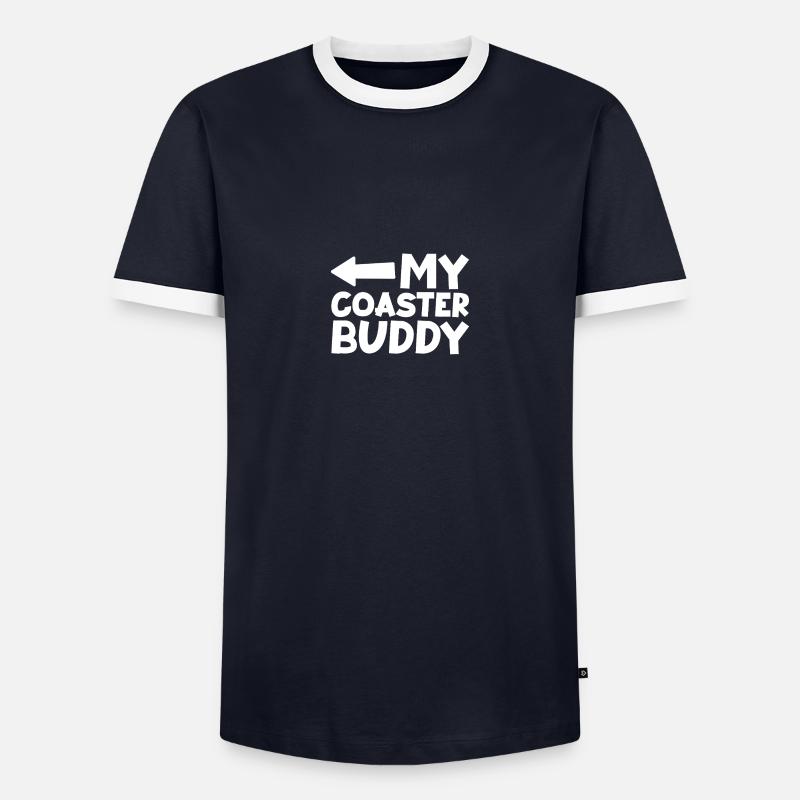 Coaster Buddy Freizeitpark Achterbahn - Männer Kontrast-T-Shirt - Navy/Weiß 