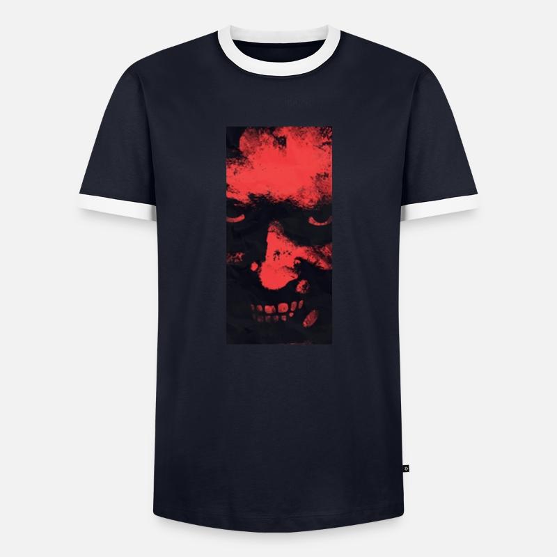 Horror - Männer Kontrast-T-Shirt - Navy/Weiß 