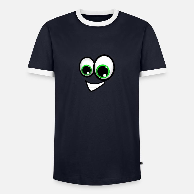 Face comic - Men's Ringer Shirt - navy/white 