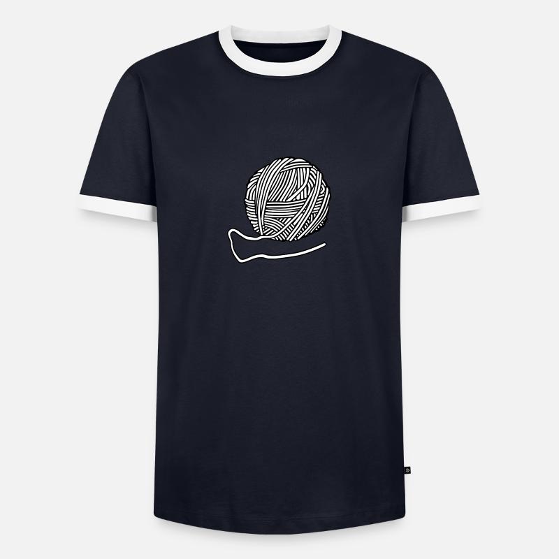 Wool - Men's Ringer Shirt - navy/white 