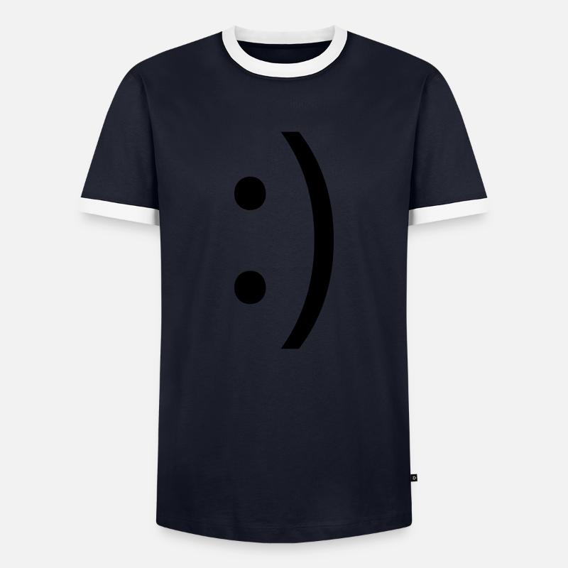 smile :) - Männer Kontrast-T-Shirt - Navy/Weiß 