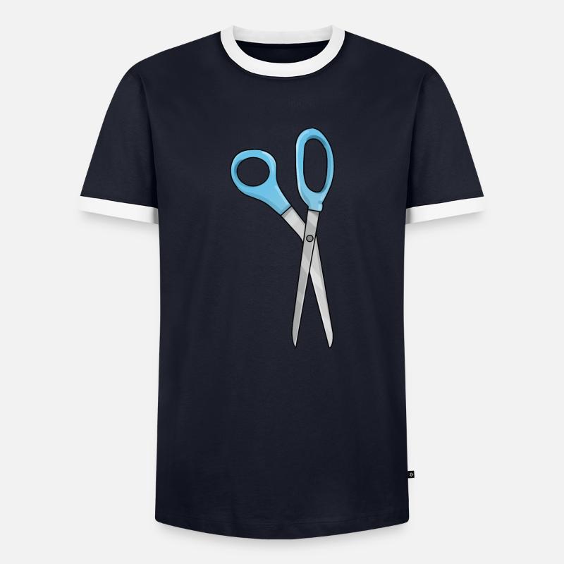 scissors - Men's Ringer Shirt - navy/white 