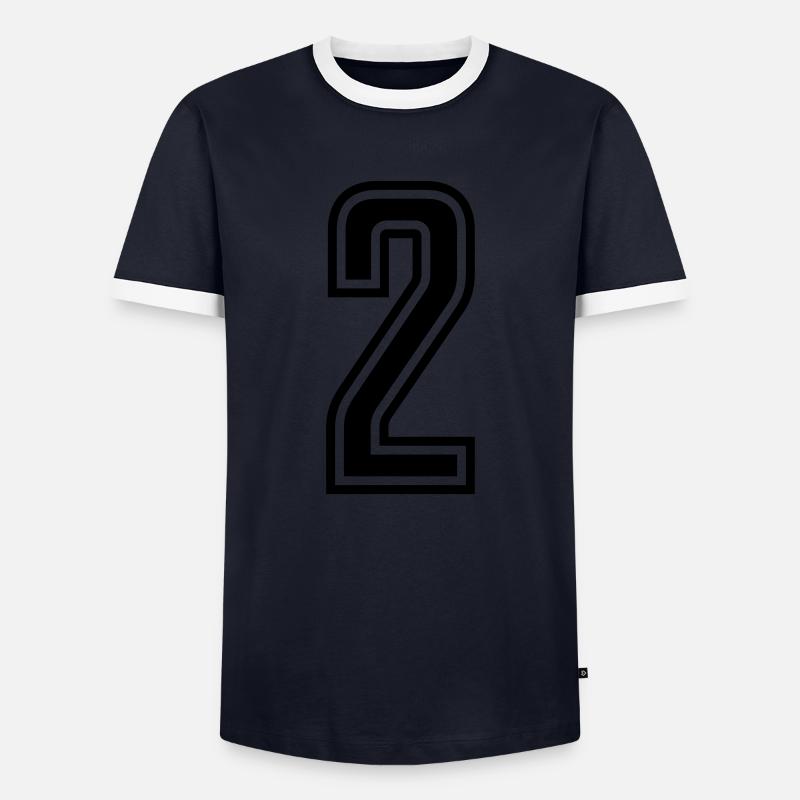 2 - Männer Kontrast-T-Shirt - Navy/Weiß 