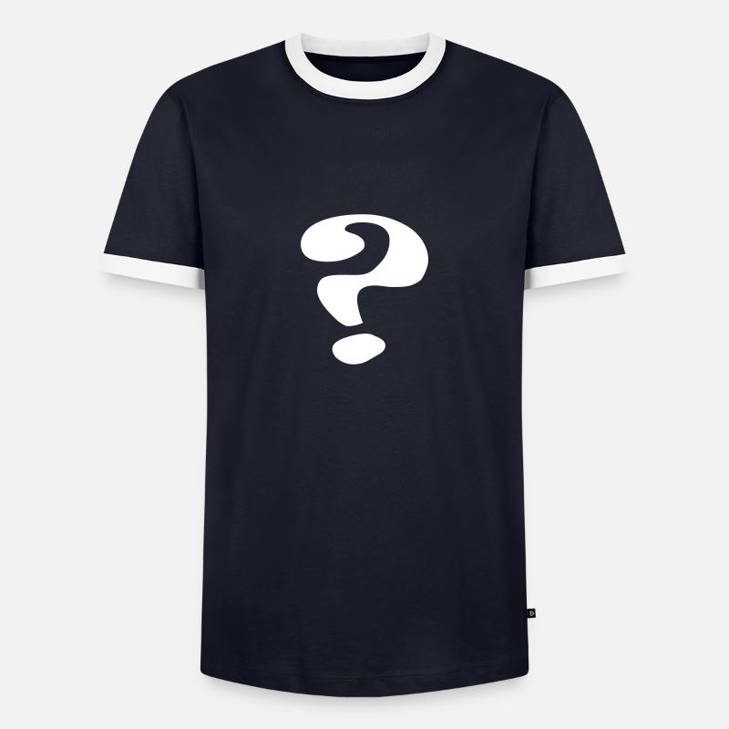 questionmark / Fragezeichen / point - Männer Kontrast-T-Shirt - Navy/Weiß