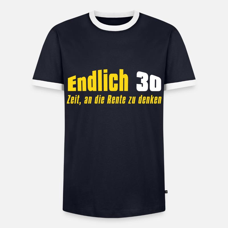 Endlich 30 - Männer Kontrast-T-Shirt - Navy/Weiß 